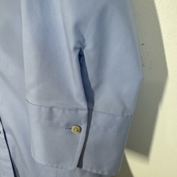 Foxcroft Women's Non Iron Stretch Long Sleeve Button Up Shirt Blue Size M Career - Picture 5 of 10